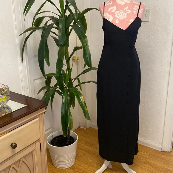 Marianna Dresses | Marianna 90s Vintage Black Form Fitting Midi Dress | Color: Black | Size: 10 | Pm-65549912'S Closet